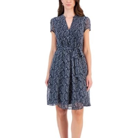 Lovely mocha colored polka dot dress. Cute with boots & a cardigan! - Picture 9 of 9